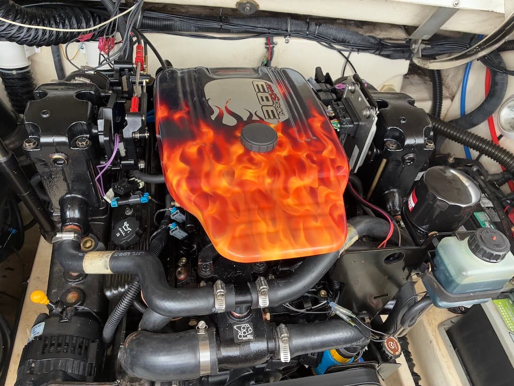 2004 Formula 330 SS walk-through windshield and bimini top