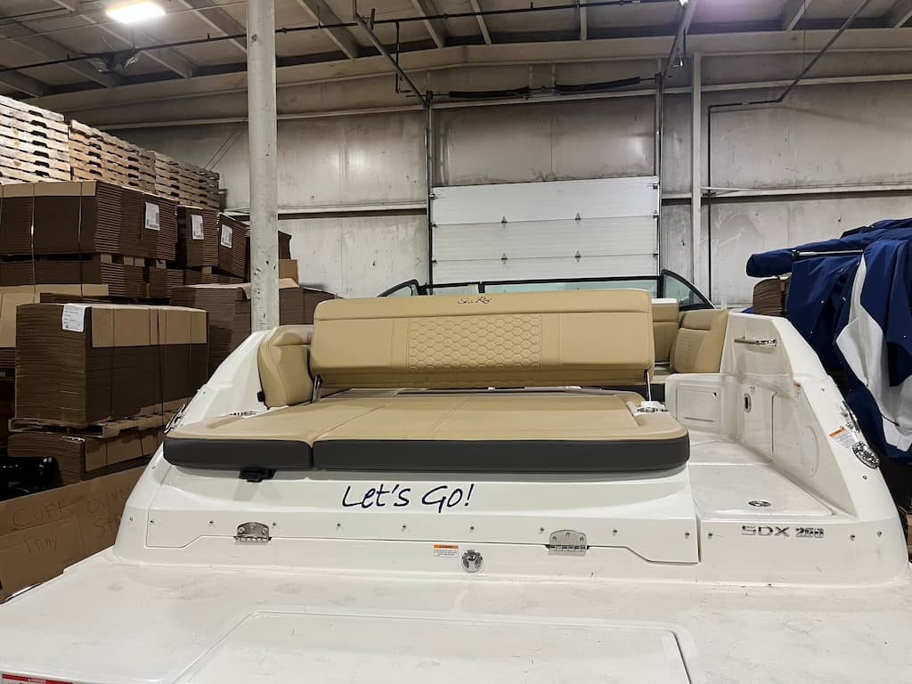 2022 Sea Ray 250 Bow Rider engine compartment and Mercruiser 6.2