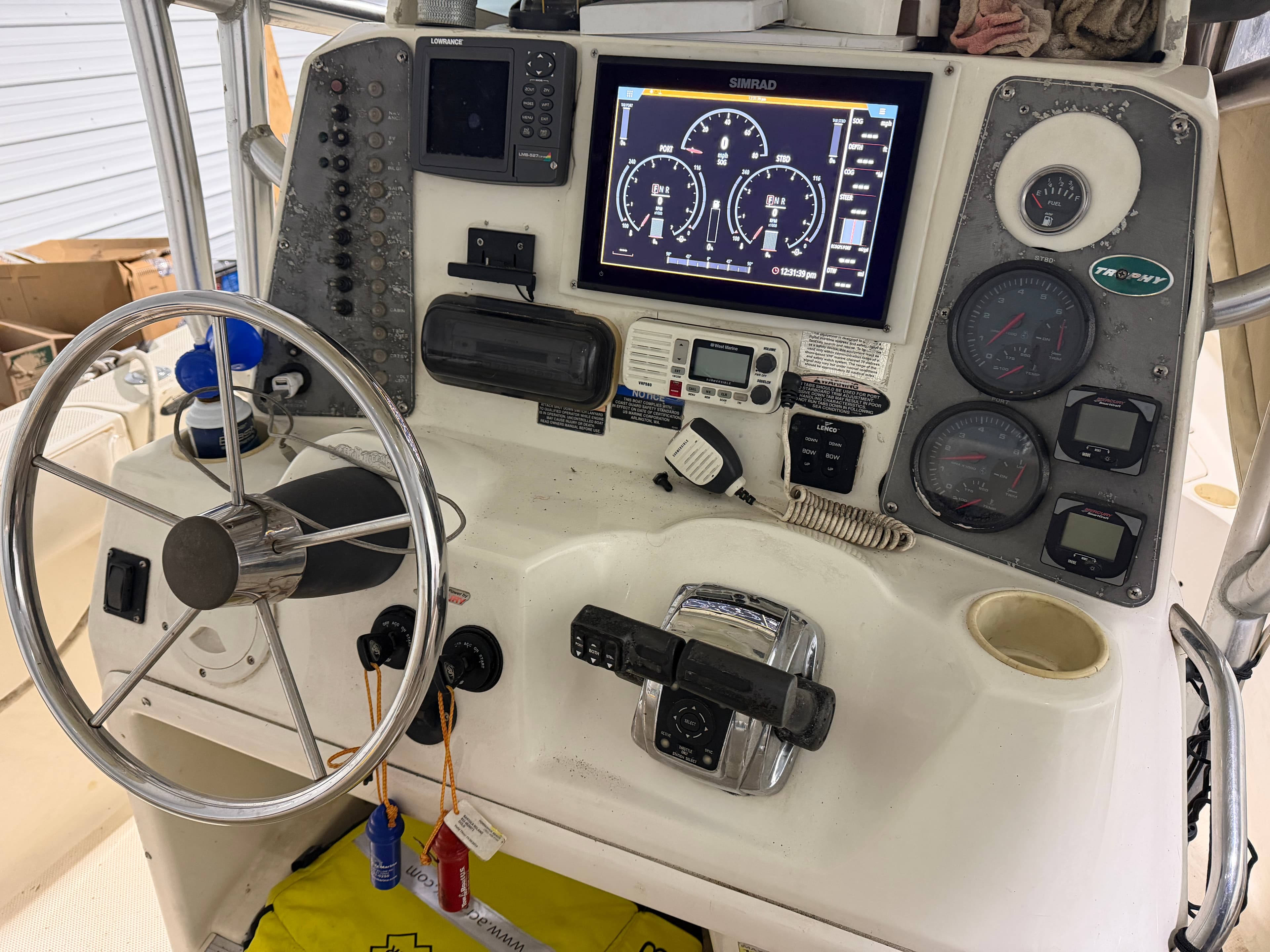 2005 Trophy 2503 center console with twin Mercury Verado 300HP outboards for sale in Cleveland on Lake Erie