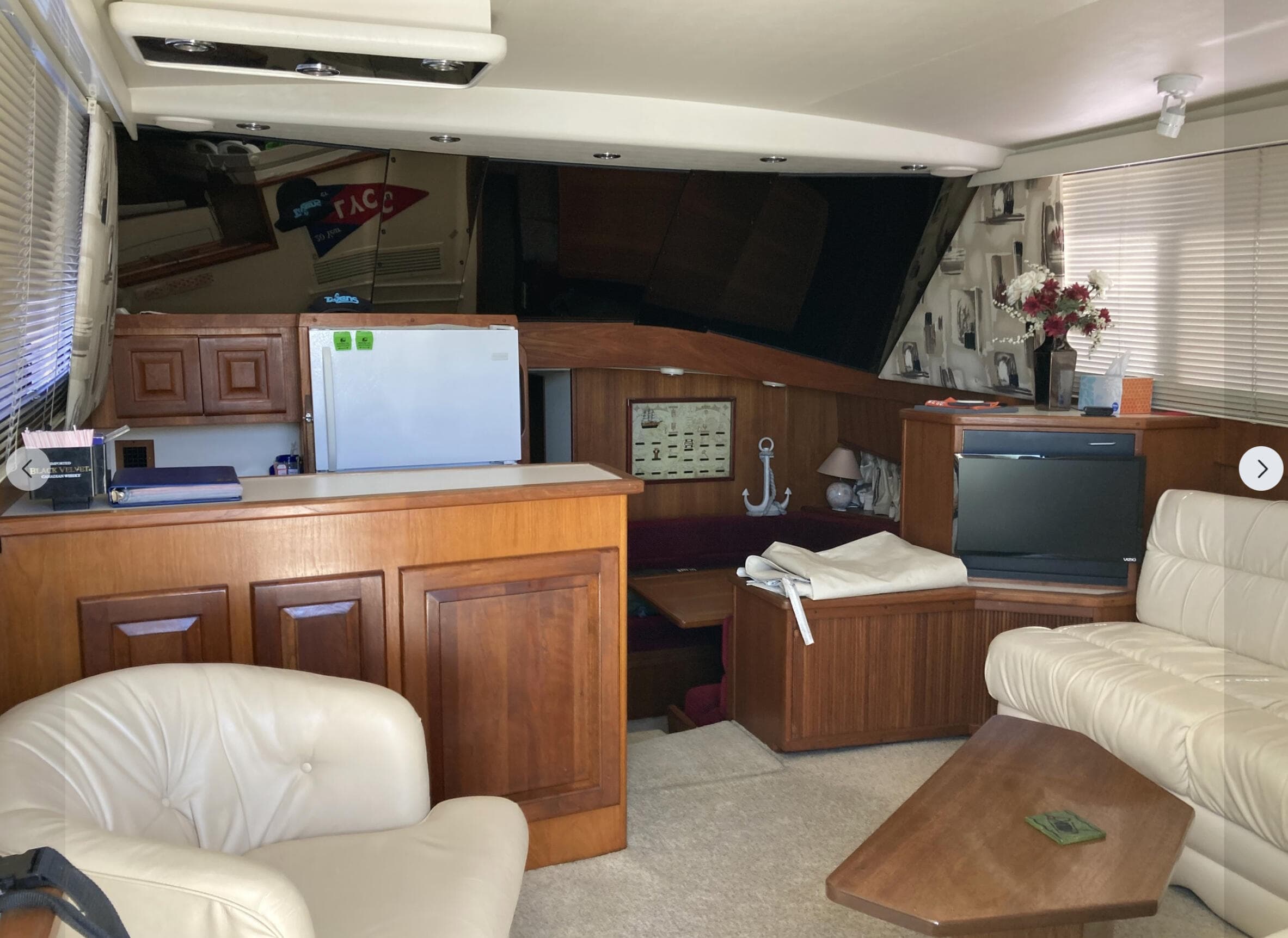 1990 Viking 45 Convertible full galley interior with washer dryer