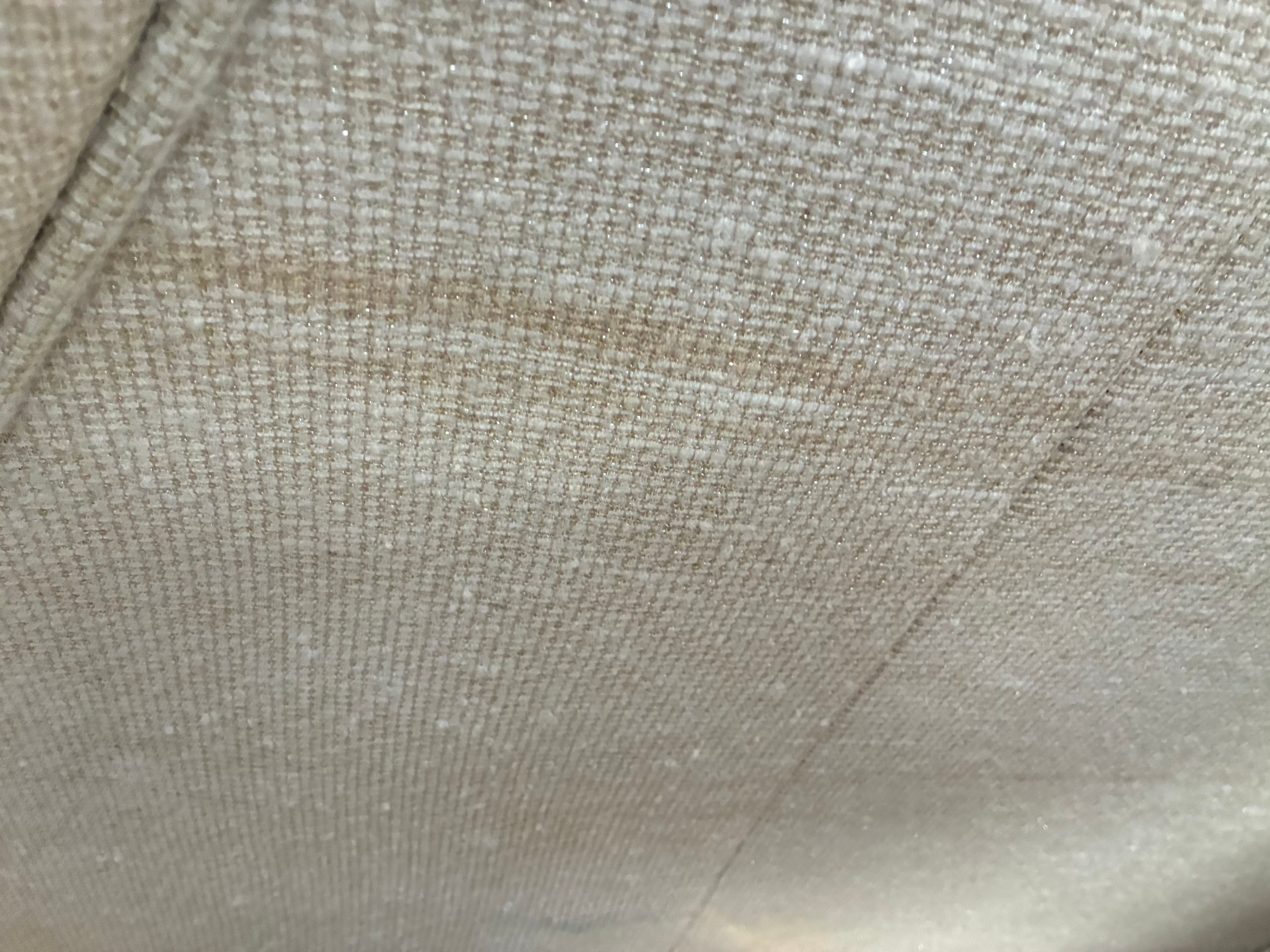 1990 Sea Ray 350 Express Cruiser cloth headliner stain closeup detail